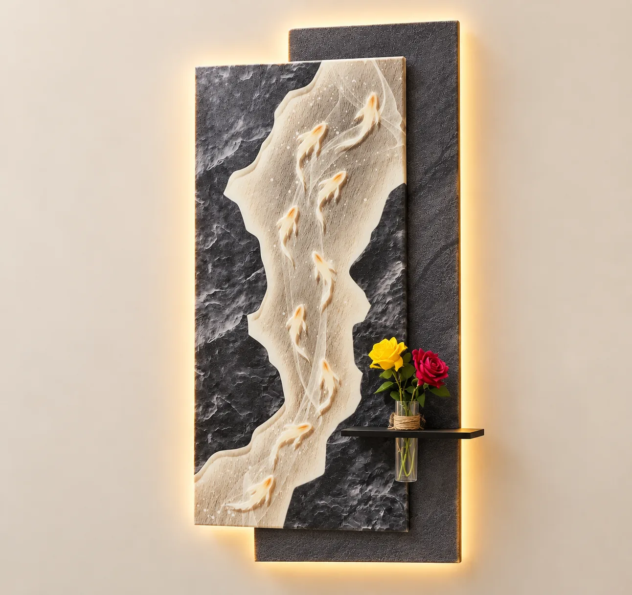 The Ignis Flow, LED curated 3D wall art, 80 x 160 x 7 cm
