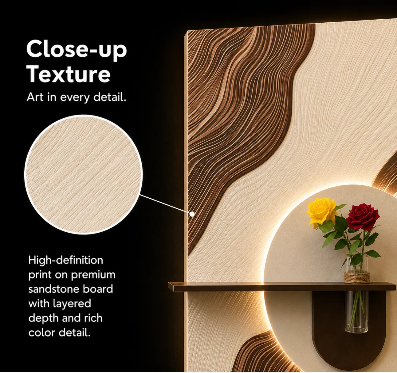 The Nacha Bloom, LED curated 3D wall art, 80 x 120 x 7 cm